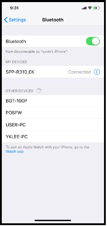 BIXOLON SPP-C300 Web Print SDK iOS 17