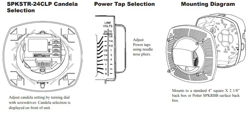 POTTER FASPKR-SPKSTR-24CLP Indoor Low Profile Speaker and Ceiling Speaker (1)