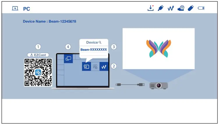 AOPEN QF13 Portable Projector - PC Windows MacOS