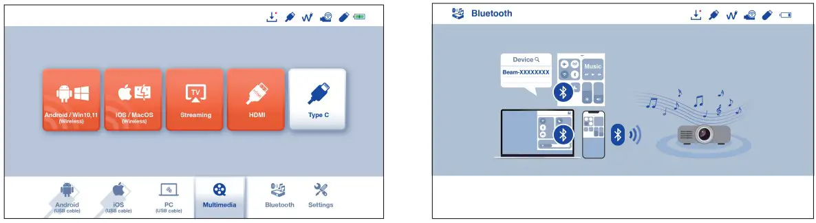 AOPEN QF13 Portable Projector - play music via Bluetooth