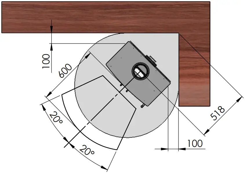 Mendip M00530 00 00 00 02 Woodland DC SE Multi Fuel Wood Burning Stove - Woodland DC Distance
