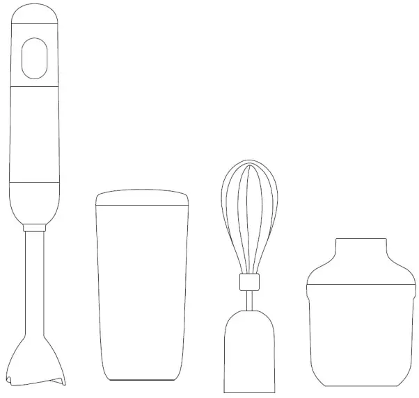 Rasonic RHB B41 B-P V 4 In 1 USB Handheld Blender