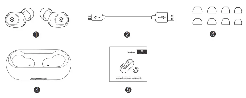 Soundpeats TrueFree Wireless Earbuds - Package Content