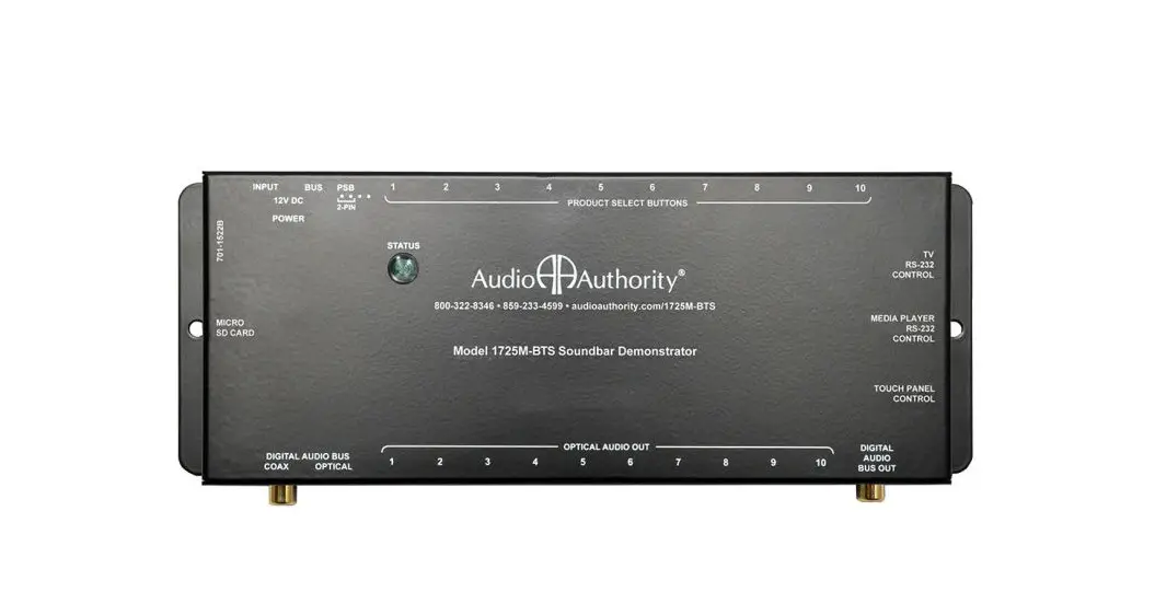 Audio Authority 1725m-bts Soundbar Demonstrator User Manual
