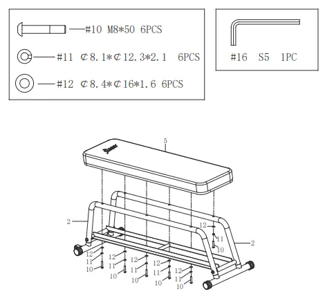 SUNNY Power Zone Strength Flat Bench SF-BH6996-ASSEMBLY1