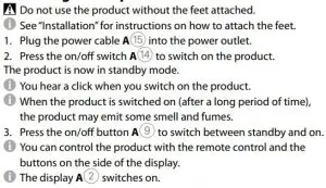 FIG 9 Switching on the product