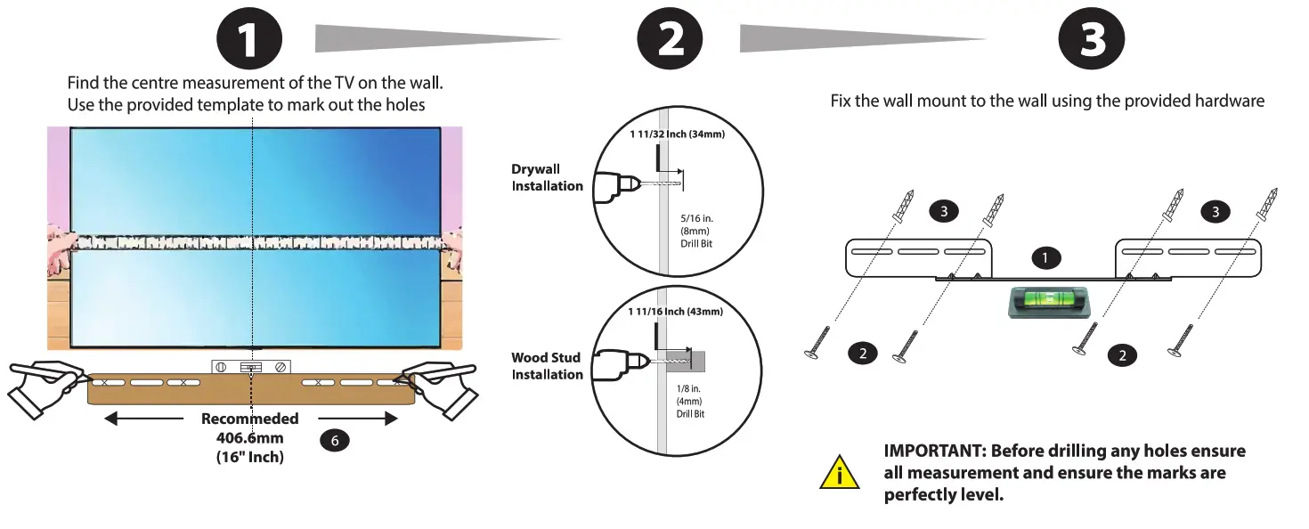 Installing the wall mount