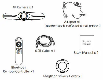 JPL Agora 4K Ultra HD All In One Video Sound Bar - packaing contents