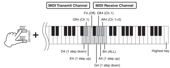 Setting the MIDI Receive Channel