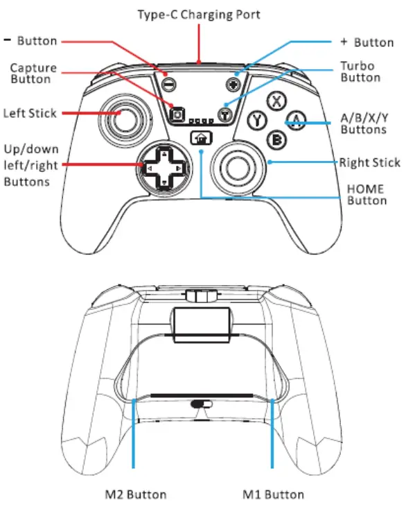 JYS NS207 Bluetooth Game Controller Wireless Game Joystick for Nintendo Switch - fig