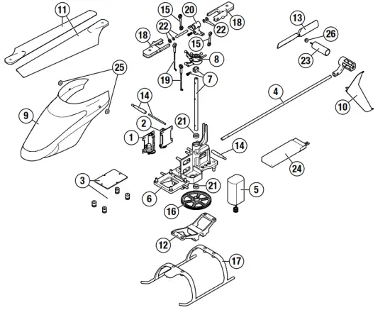HORIZON Blade 61256 BLH 120 S2 RTF BNF with Safe - Exploded View