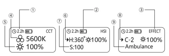 Ulanzi VL200 LED Light - menu