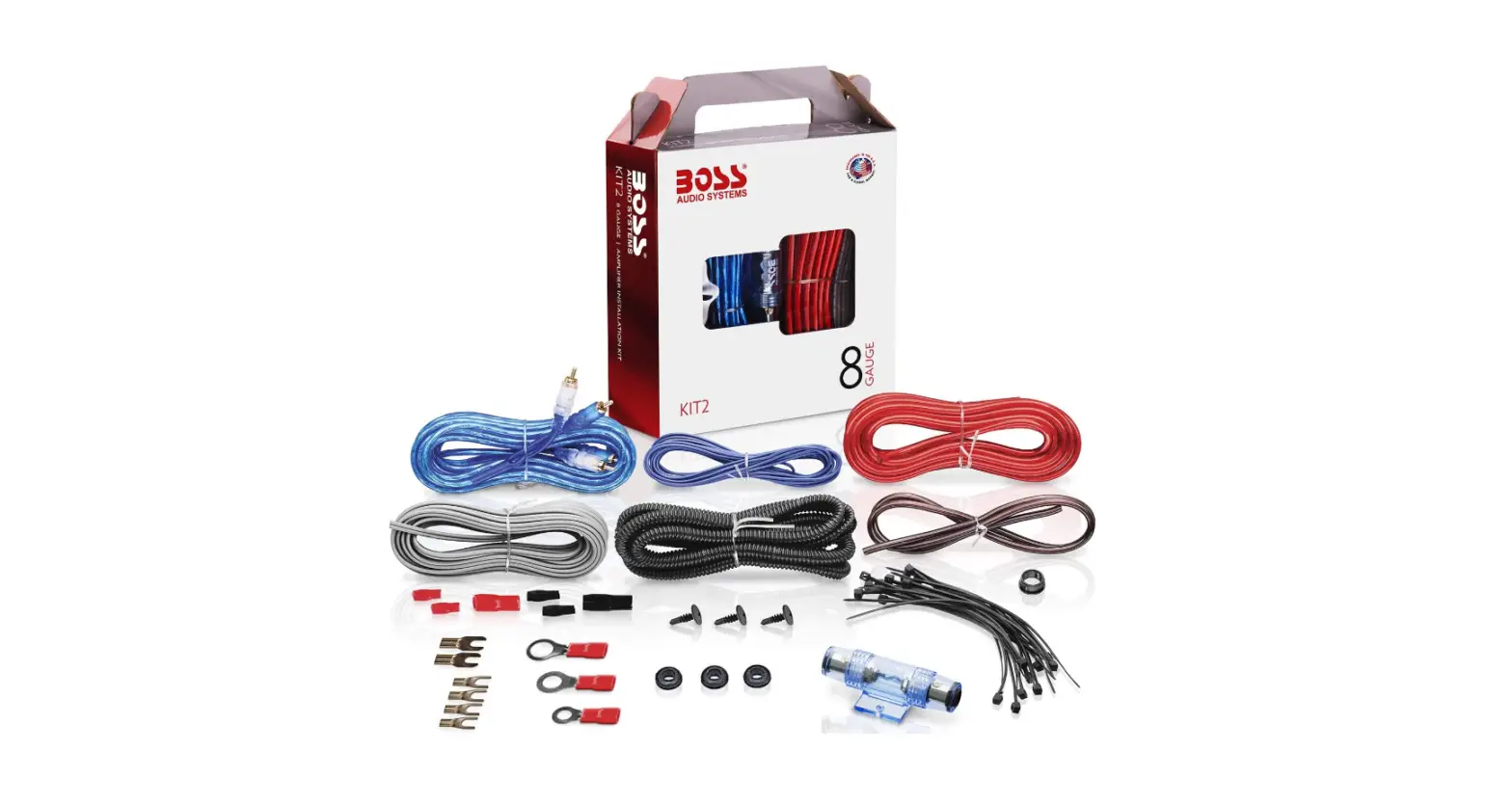 Boss Audio Systems Kit2 8 Gauge Amplifier Installation Wiring Kit-complete Features/owner,s Manual Boss Audio Systems Kit2 8 Gauge Amplifier Installation Wiring Kit-complete Features/owner,s Manual