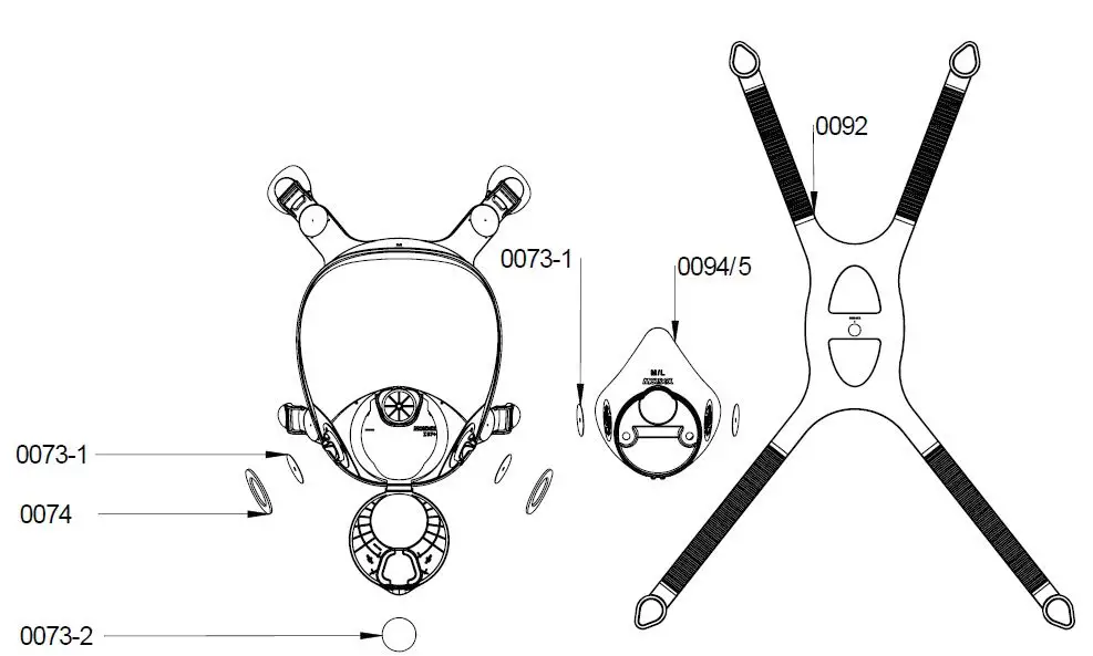 MOLDEX M9003L 9000 Series Face Respirator-fig1