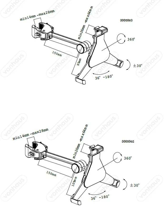 VonHaus-3005062-iPad -amp;-Tablet-Mount-Clamp-2