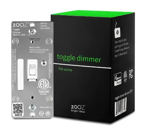 ZOOZ ZEN74 700 Series Z-Wave Plus S2 Toggle Dimmer Switch product