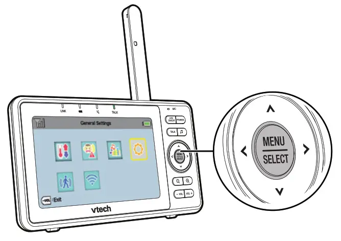 WiFi 1080p Video Monitor -submenu