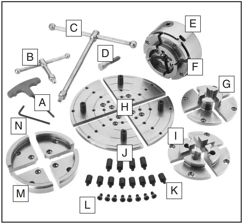 Grizzly T10810 Wood Lathe Chuck Set - fig 16