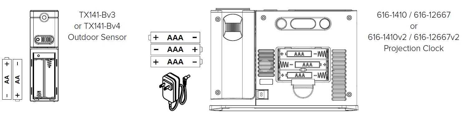 LA CROSSE TECHNOLOGY 616-1410 Atomic Projection Clock with Indoor or Outdoor Temperature 1