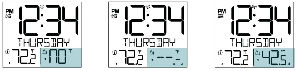 LA CROSSE TECHNOLOGY 616-1410 Atomic Projection Clock with Indoor or Outdoor Temperature 8