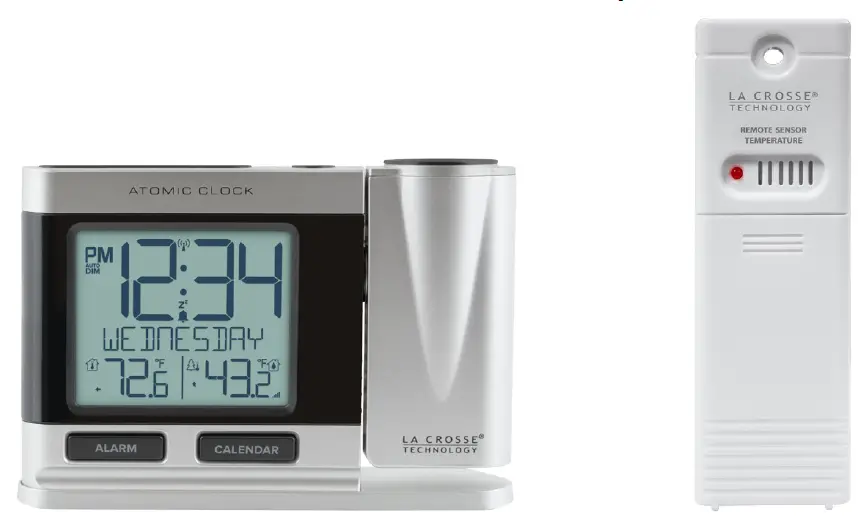 LA CROSSE TECHNOLOGY 616-1410 Atomic Projection Clock with Indoor or Outdoor Temperature