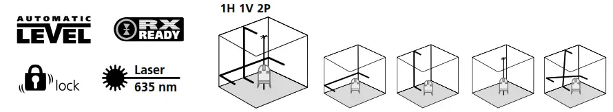 Laserliner 081125A SuperCross Laser 2P Cross Line Laser Self Leveling Range - Fig