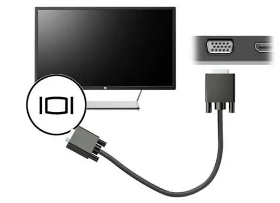 hp USB-C Travel Dock User Guide - Connecting video devices by using a VGA cable