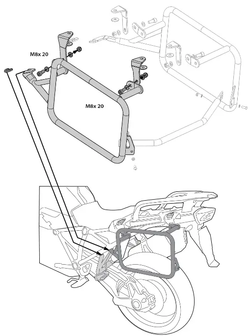 TOURATECH R1200GS Adventure Stainless Steel Crash Bar Extension - fig1