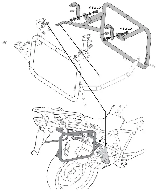 TOURATECH R1200GS Adventure Stainless Steel Crash Bar Extension - fig2