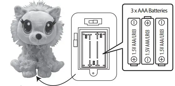 little tikes 659652 Rescue Tales Adoptable Pets-Fluffy Cat - BATTERY REPLACEMENT