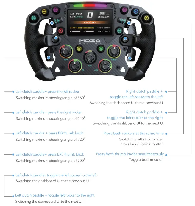 MOZA RACING 0 50 RSD031A FSR Formula Wheel - Key combination
