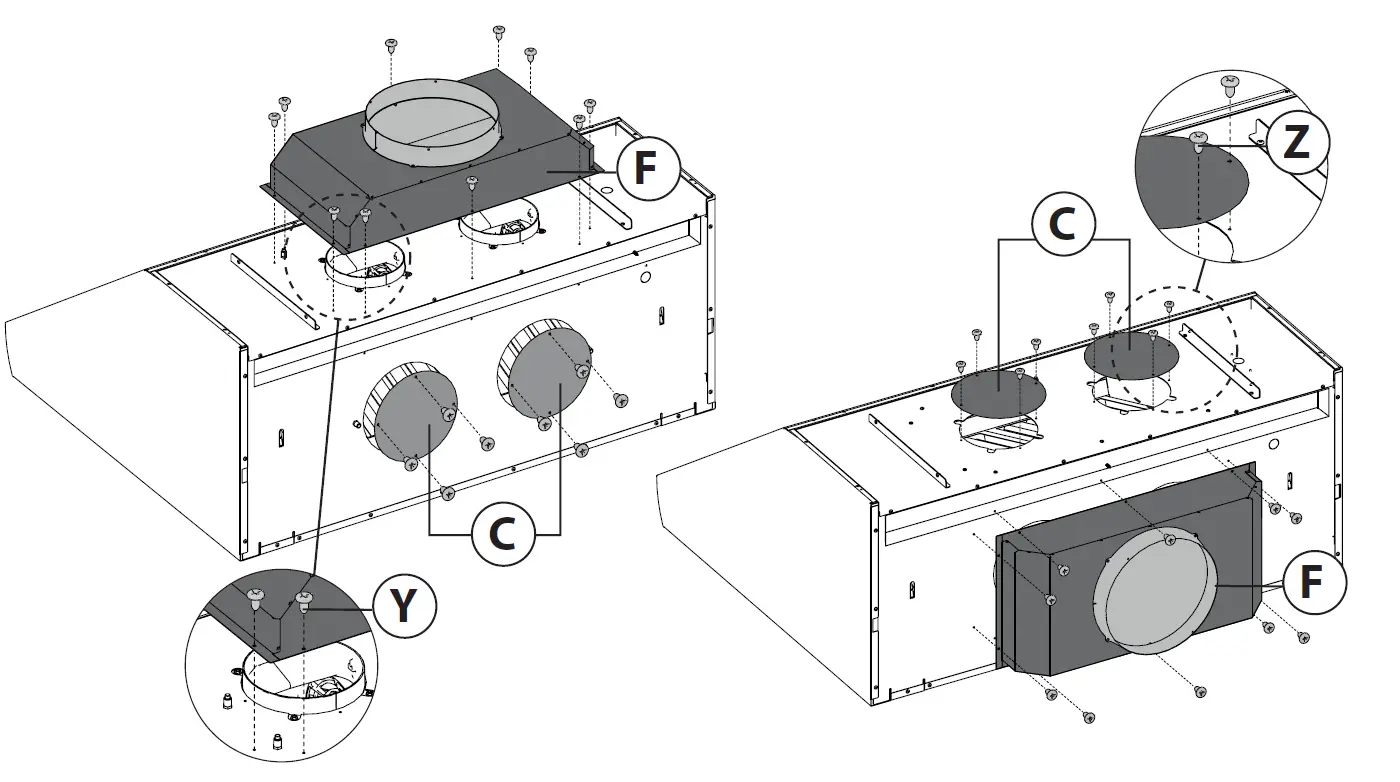 XOGV42S 42 Inch Stainless Steel Ducted Canopy Pro Style Wall Mount Hood 15