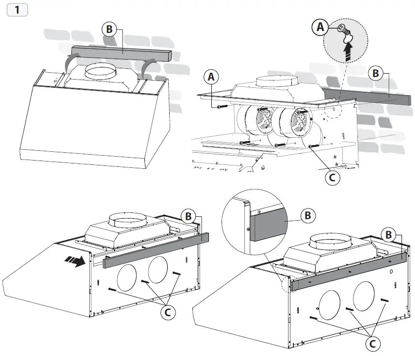 XOGV42S 42 Inch Stainless Steel Ducted Canopy Pro Style Wall Mount Hood 19