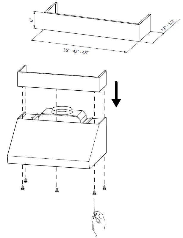 XOGV42S 42 Inch Stainless Steel Ducted Canopy Pro Style Wall Mount Hood 25