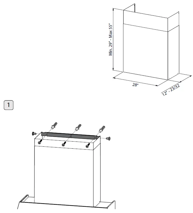 XOGV42S 42 Inch Stainless Steel Ducted Canopy Pro Style Wall Mount Hood 27