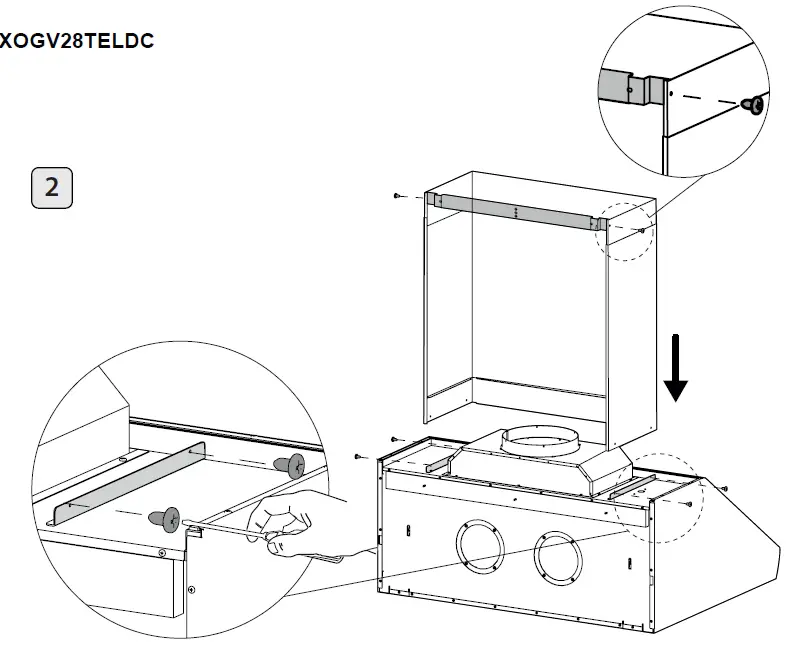 XOGV42S 42 Inch Stainless Steel Ducted Canopy Pro Style Wall Mount Hood 28
