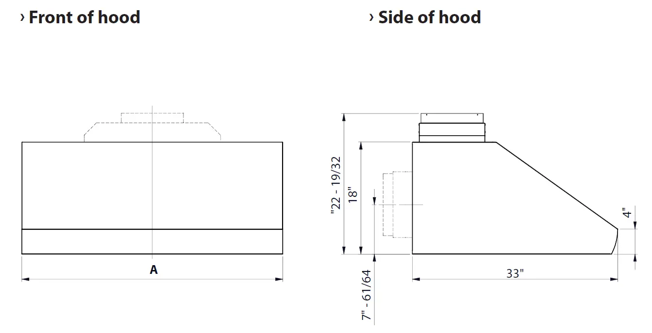 XOGV42S 42 Inch Stainless Steel Ducted Canopy Pro Style Wall Mount Hood 7