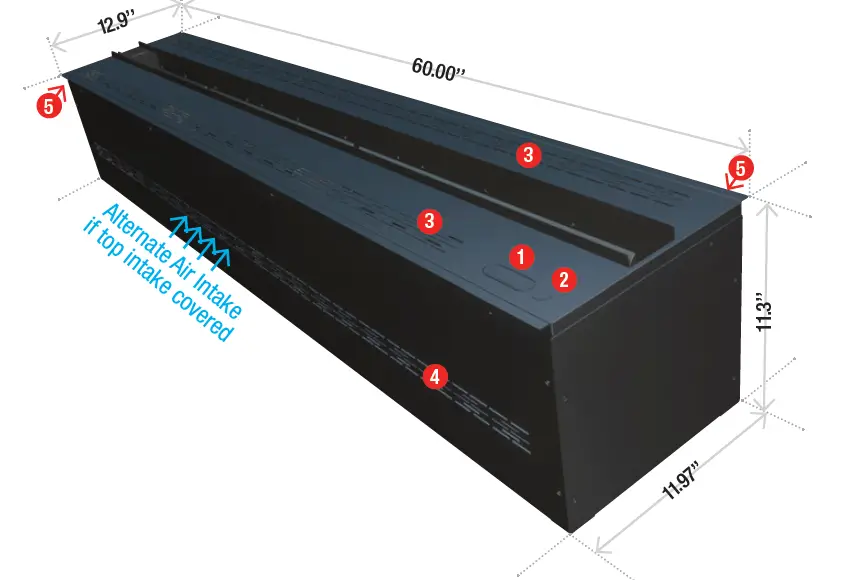 AFIREWATER AWPR Prestige Series 40 Inch Built-In Electric Fireplace Insert 2