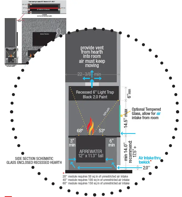 AFIREWATER AWPR Prestige Series 40 Inch Built-In Electric Fireplace Insert 7