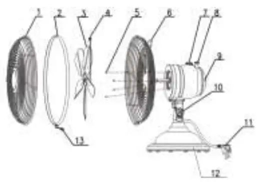OPTIMUS F 6121 12 Oscillating Antique Design Table Fan - FIGURE 3