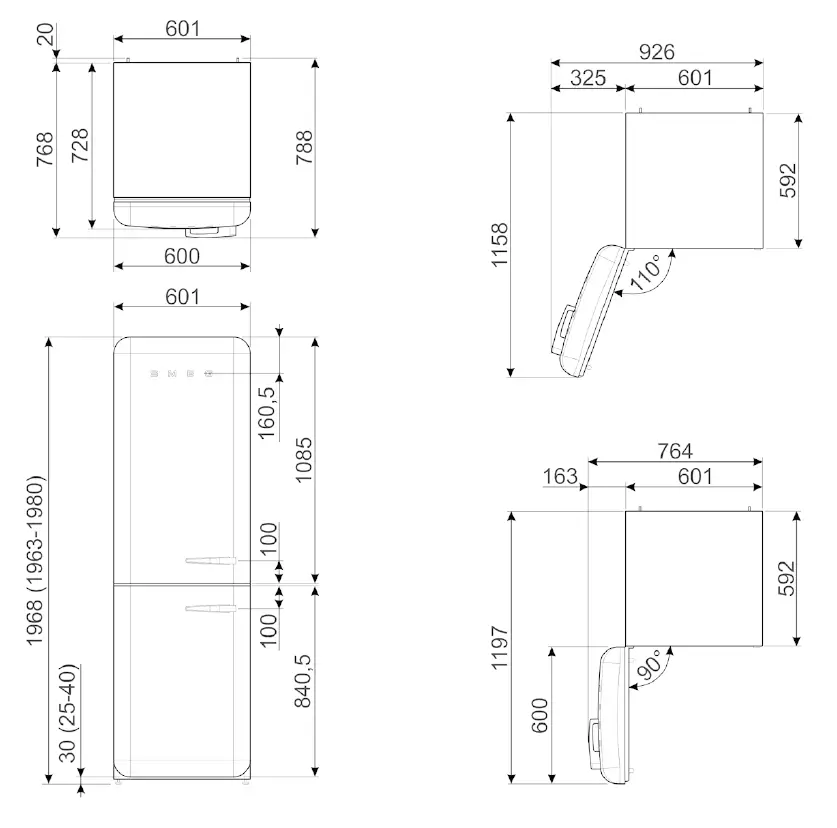 smeg FAB32LSV5 Refrigerator 1