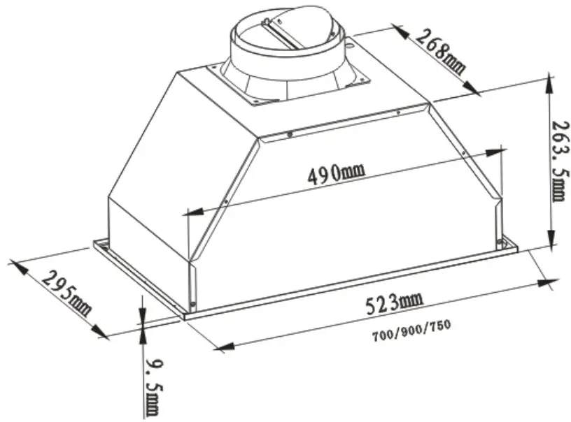 LIVINOX LCH 605 Kitchen Hood - Dimension