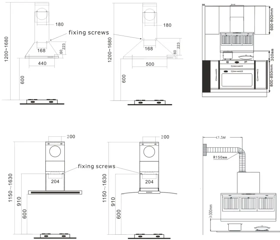 LIVINOX LCH 605 Kitchen Hood - Installation