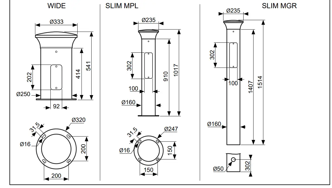 THORN TR B S 10L35 LED Bollard Slim - FIG