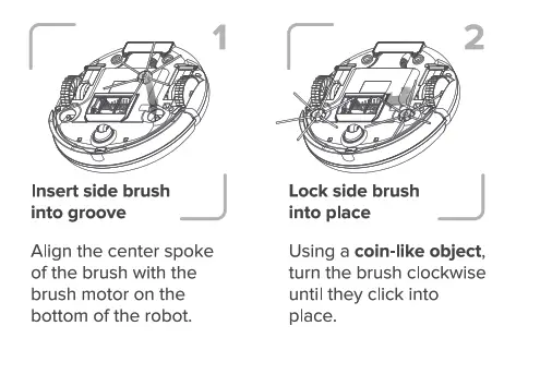 Kobot Slim Series Robot Vacuum RV351 - Installing side brushes