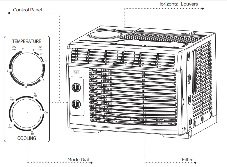 BLACK DECKER BD05MWT Mechanical Window Air Conditioner - FEATURES