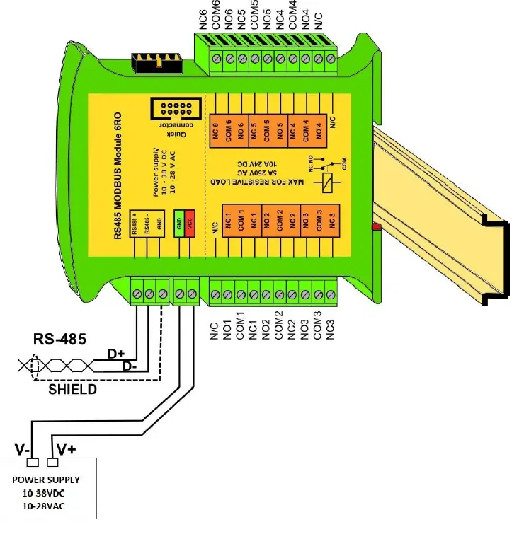 aspar RS485 MODBUS Module 6RO 6 Temperature Inputs 3