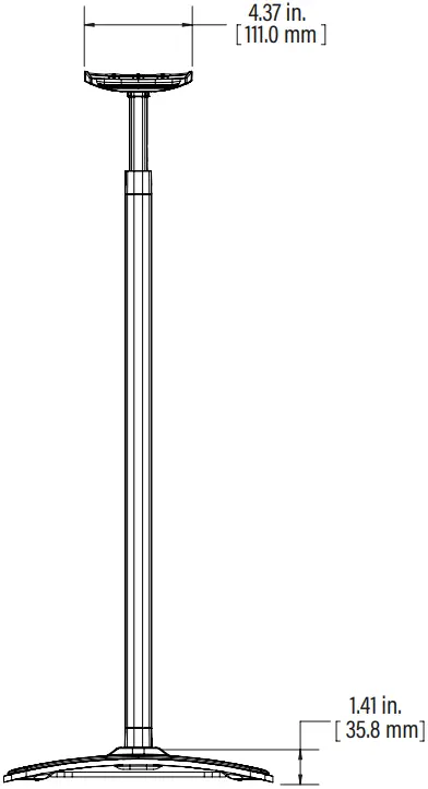 SANUS WSSE3A1 Height Adjustable Speaker Stand A3