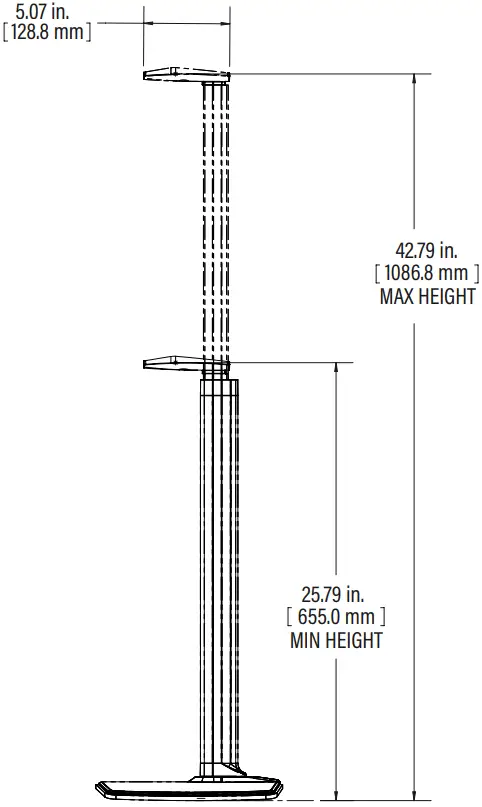 SANUS WSSE3A1 Height Adjustable Speaker Stand A4