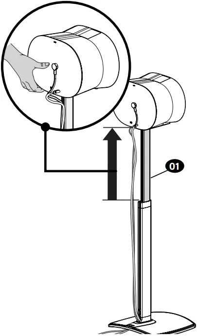 SANUS WSSE3A1 Height Adjustable Speaker Stand D2